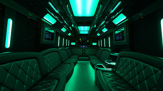 custom specialty lighting on party bus